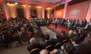 La presidenta Michelle Bachelet en la ceremonia de promulgación de la Ley Ricarte Soto en La Moneda, en 2015
